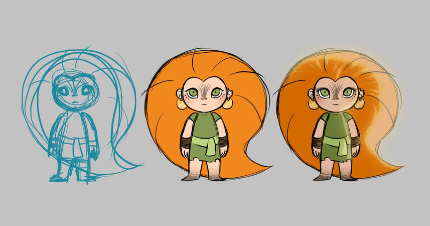 Wolfwalkers Art Style Study: Mebh